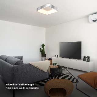 Panel LED Smart Cuadrado Níquel 50x50x9cm 48W 210mA CCT, de Aplicar demasled