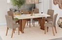Mesa Adriana 180x90cm OFF White C/vidrio Galpón