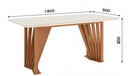 Mesa Adriana 180x90cm OFF White C/vidrio Galpón