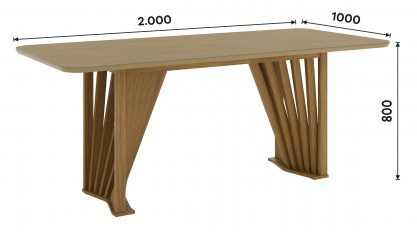 Mesa Adriana 200x100cm Nature C/vidrio Galpón