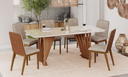 Mesa Adriana 200x90cm OFF White C/vidrio Galpón