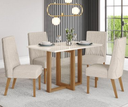 Mesa Natali Medidas: 120x80cm Off White C/vidrio Galpón