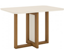 Mesa Natali Medidas: 120x80cm Off White C/vidrio Galpón