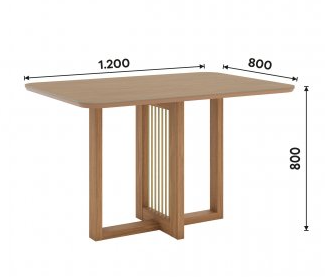 Mesa Natali Medidas: 120x80cm Tapa Nature C/vidrio Galpón