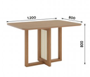 Mesa Natali Medidas: 120x80cm Tapa Nature C/vidrio Galpón