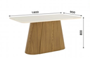 Mesa Olivia Medidas: 160x90cm OFF White C/vidrio Galpón
