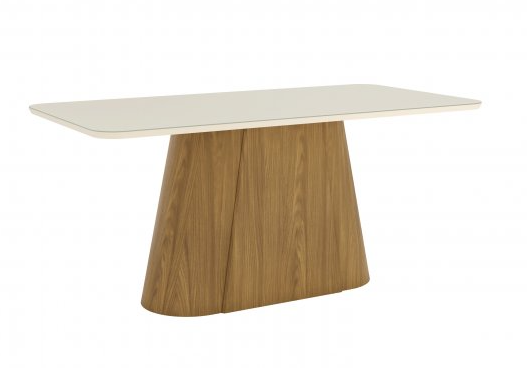 Mesa Olivia Medidas: 180x90cm OFF White C/vidrio Galpón