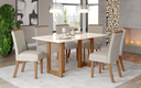 Mesa Yara Medidas: 160x90cm OFF White C/vidrio Galpón