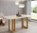 Mesa Yara Medidas: 160x90cm OFF White C/vidrio Galpón