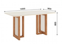 Mesa Yara Medidas: 160x90cm OFF White C/vidrio Galpón