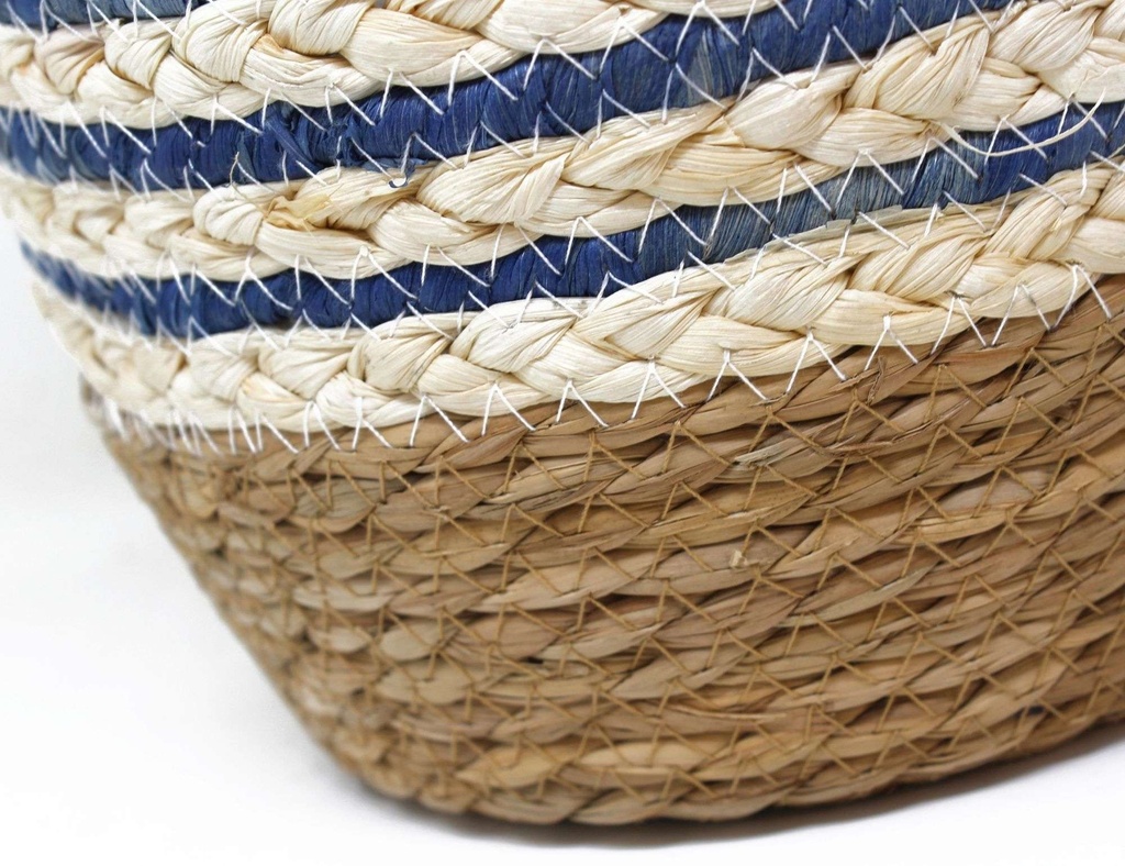 Canasto fibras orgánicas Nº24 SETx3 NATURAL/AZUL Artistica