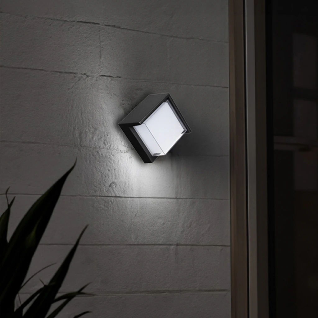 Aplique Exterior de Pared Cuadrado Negro 12W Blanco calido 3000K IP65 demasled