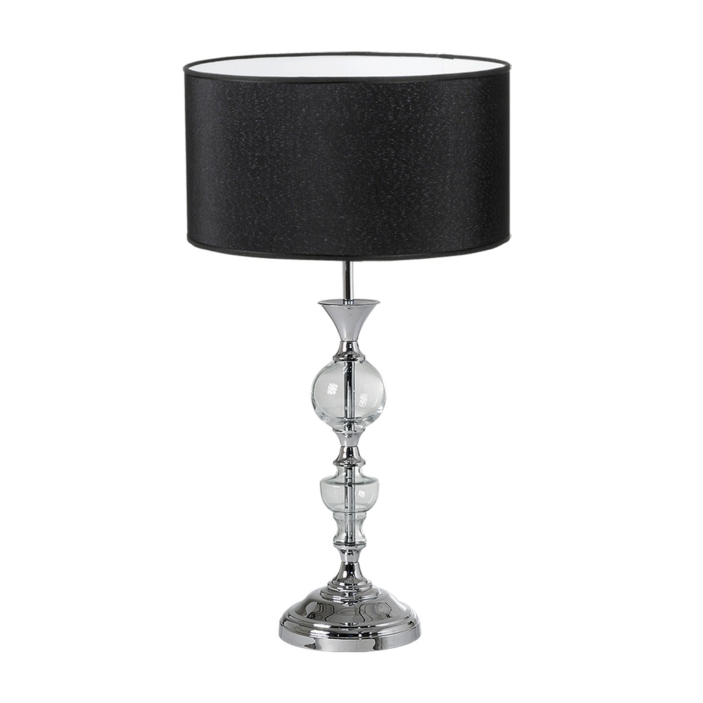 lampara de mesa cromo Pantalla Conica Lienzo Blanco Cromo Luz del Siglo