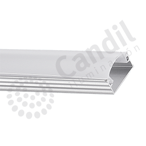 PERFIL 1 mt Platil PARA APLICAR - CON DIFUSOR DE POLICARBONATO CANDIL