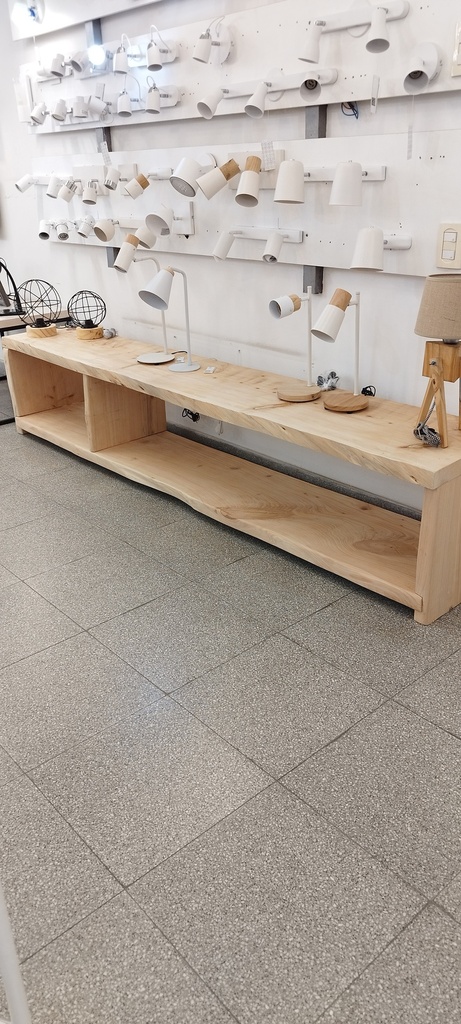 Rack de lambertiana canto vivo 49x250x40 cm Lealamp