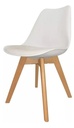 [SillaTulip-Bco] Silla Tulip Cross wood C/almohadon Pickear (blanco)