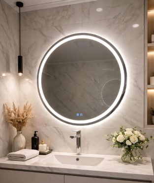 Espejo redondo esmerilado Touch 80cm. Espejos