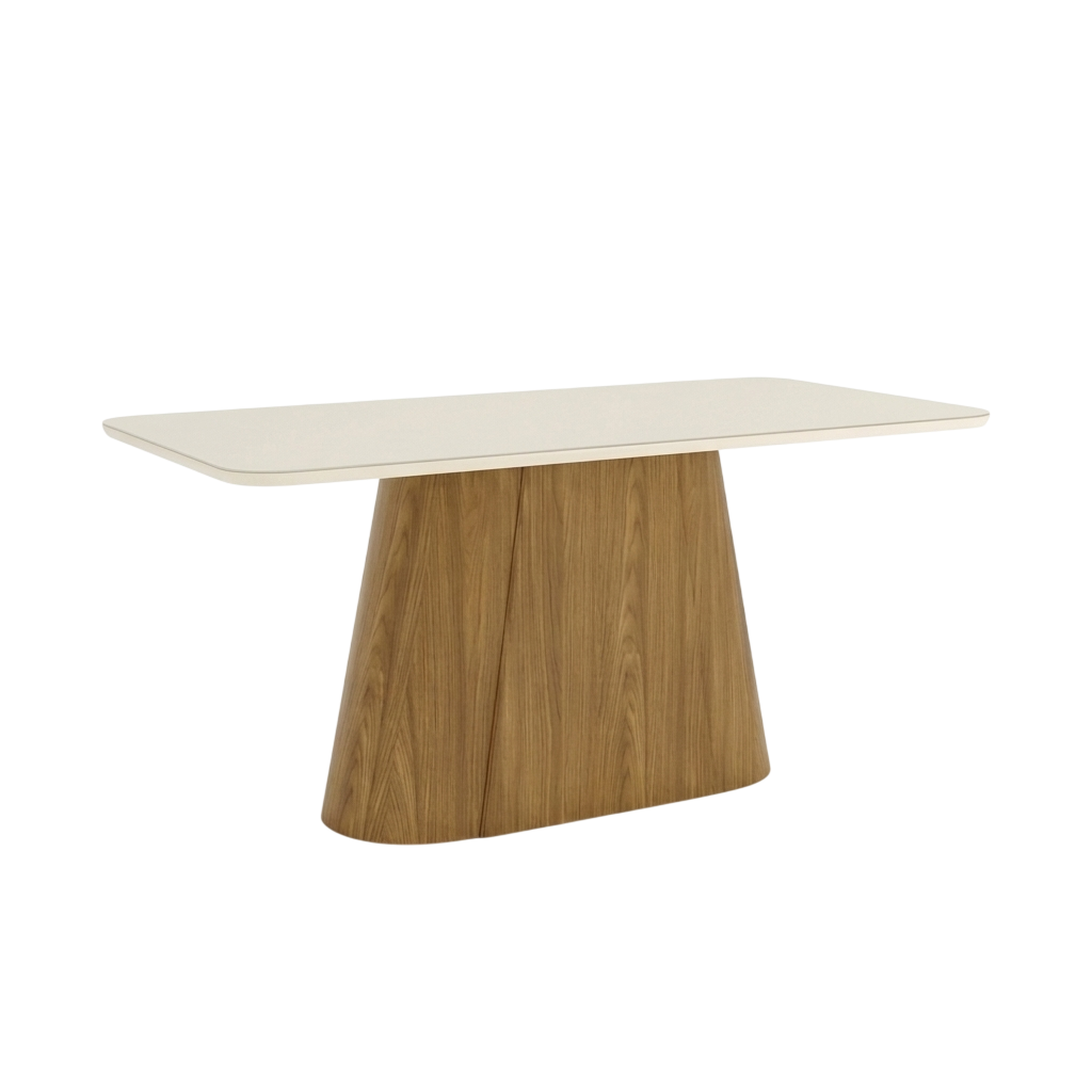 Mesa Florencia Medidas: 180x90cm OFF White C/vidrio Galpón