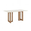 Mesa Ana 180x90cm OFF White C/vidrio Galpón