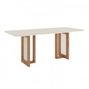 Mesa Ana Medidas: 200x90cm OFF White C/vidrio Galpón