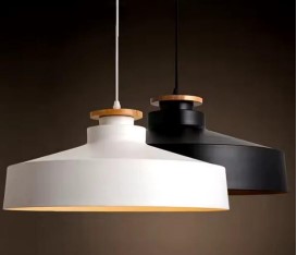 Colgante Zethar 40cm con madera datelux