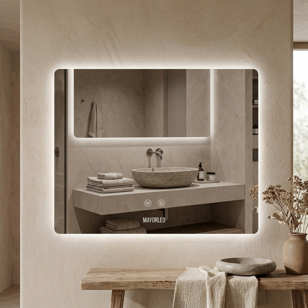 Espejo rectangular 70x90cm dim, CCT, desempañador Mayorled