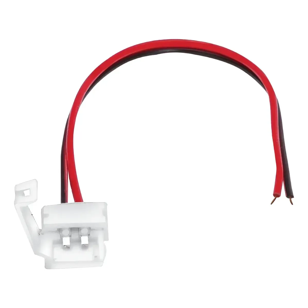Conector Clip Con Cable Pack X100 Para Tira Led Smd Monocromatica 8mm/10mm mayorled