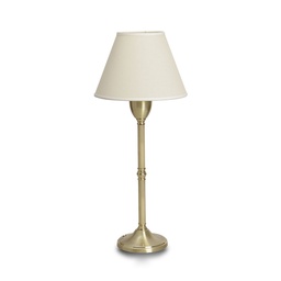 [ve-0402-01YLB-56-Dorado] velador estriado dorado Conica Lienzo Blanco Dorado Luz del Siglo