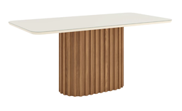 [HE-ME-84NAOW] Mesa Solana 1.80x0.90 tapa blanca con vidrio 4 mm Grupo