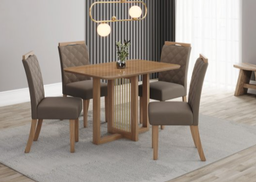 [SC157-128 - Nature] Mesa Lucía Medidas: 120x80cm Tapa Nature C/vidrio Galpón