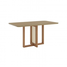 [SC133-128 - Nature] Mesa Lucía Medidas: 160x90cm Tapa Nature C/vidrio Galpón