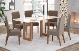 [SC79-127 - Nature/Off White] Mesa Ana Medidas: 160x90cm OFF White C/vidrio Galpón