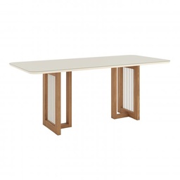 [SC77-127 - Nature/Off White] Mesa Ana Medidas: 200x90cm OFF White C/vidrio Galpón