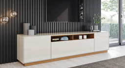 [S311-225- Off White/Cinamomo] Rack Augusto Alto 55 x Ancho 220 x Prof 43 cm Galpón
